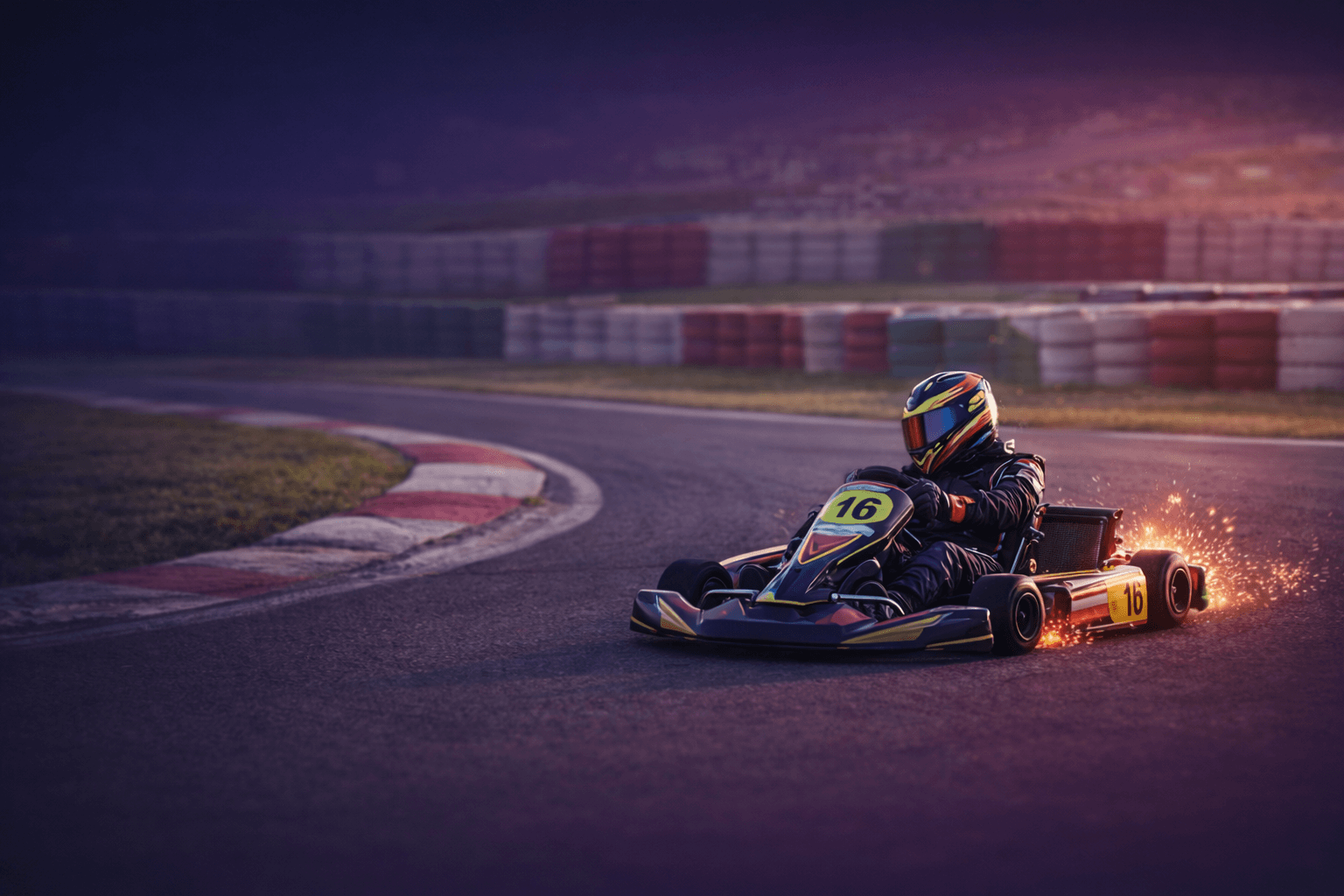 Kart em pista representando telemetria de corrida analisada pela Race Data IA